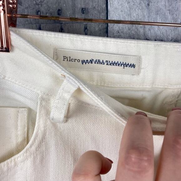 Anthropologie White Pilcro Stet Mid-rise Cutout Flare Leg Jeans Size 29 Petite - Picture 11 of 15